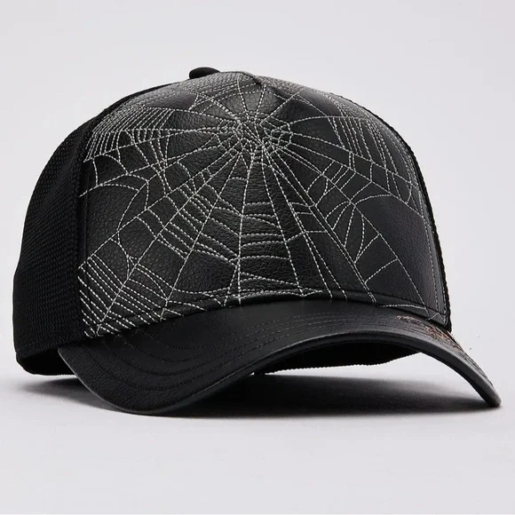 Goorin Bros Black SPIDER WEBS Limited Edition Trucker Hat. Limited Edition NWT - Picture 6 of 8